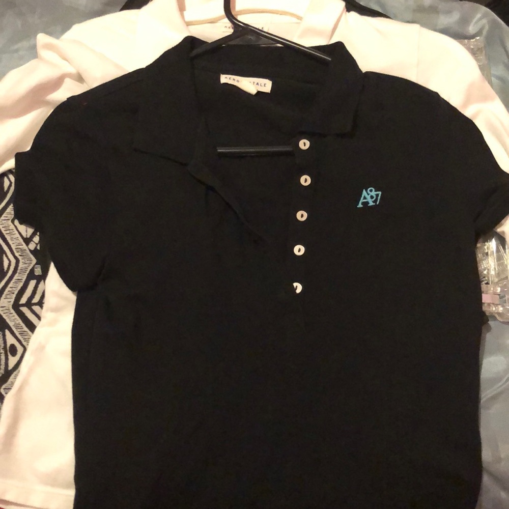 Medium Black Button Up Uniform Shirt.